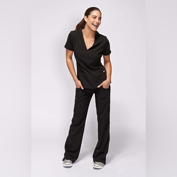 Scrubs Pant Low Rise Flare Leg Drawstring Cargo 21100 - Picture 1 of 12